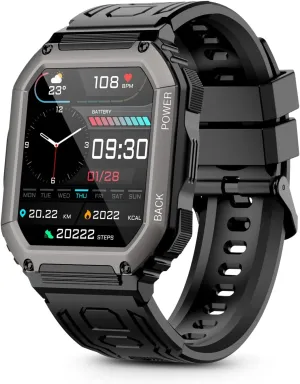 Smart Watches for Men with Bluetooth Call(Answer/Dial Calls) Tactical Outdoor Sports100  Smartwatch for Android and iPhone 5ATM Waterproof Watch with 1.8 Inches Big Screen Fitness Tracker