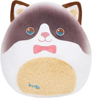 Snowshoe Cat Plush Pillow Cute Siamese Kitten Plush Toy Soft Cat Stuffed Animal Birthday Gifts for Kids Girls Boys