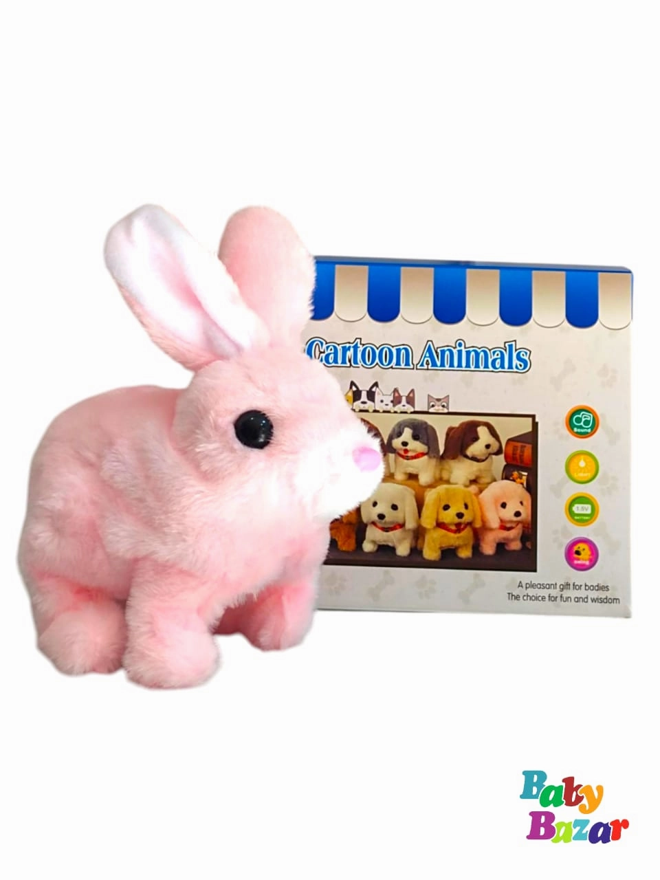 Soft Plush Walking & Talking Rabbit Toy Interactive Pink Bunny for Kids