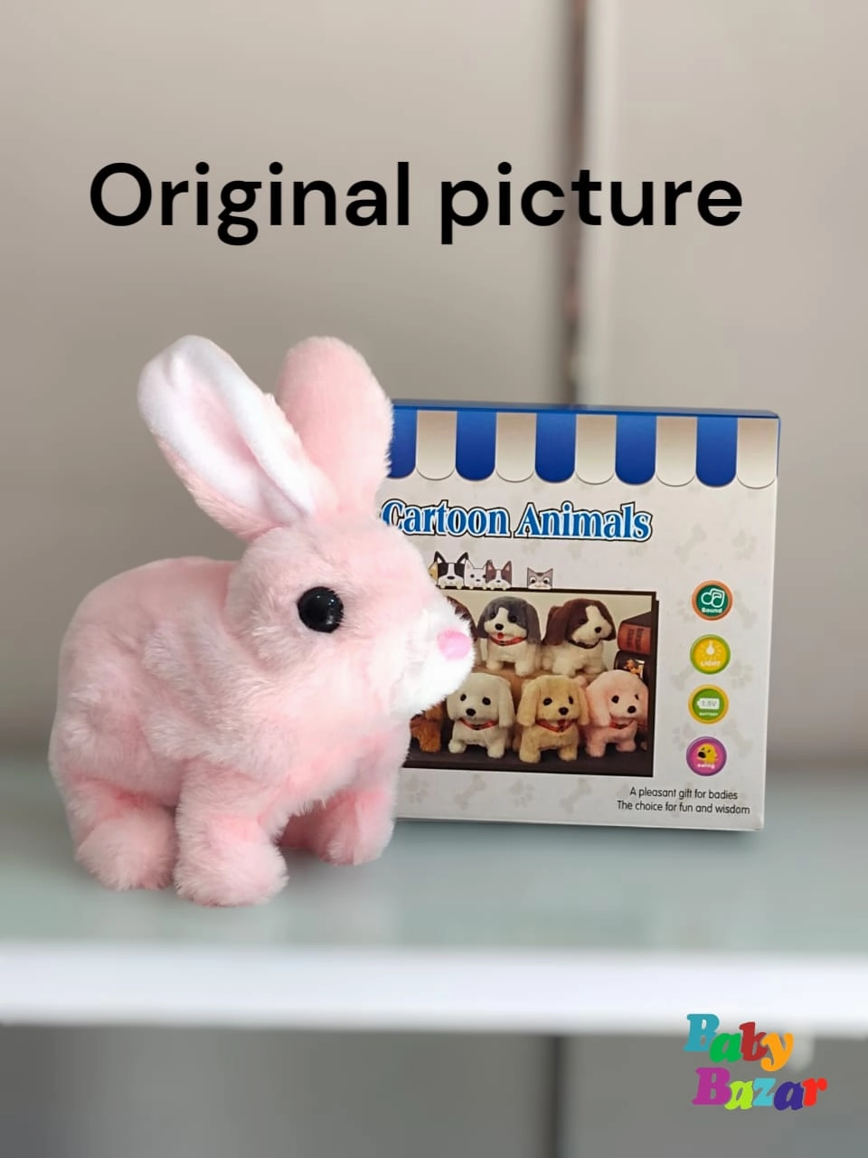 Soft Plush Walking & Talking Rabbit Toy Interactive Pink Bunny for Kids