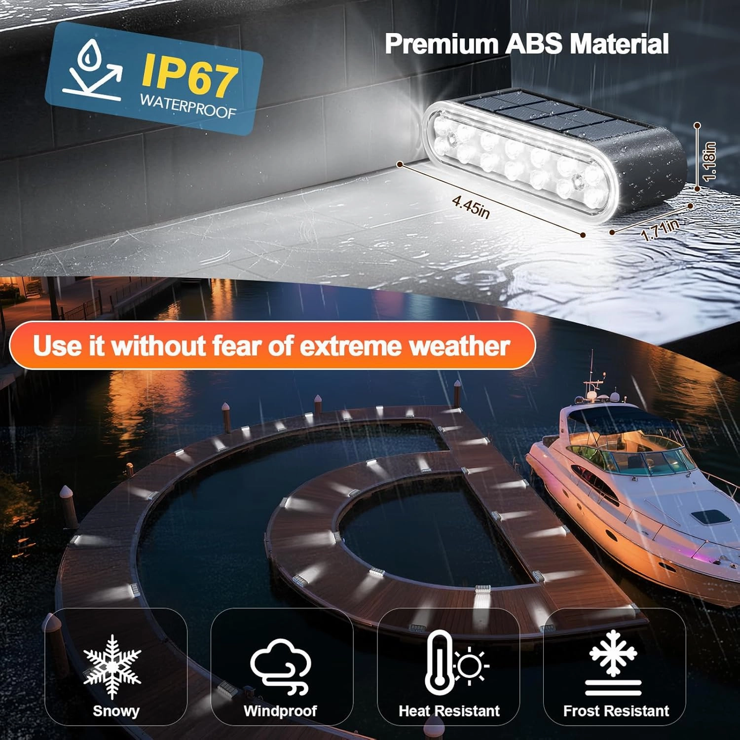 Solar Step Lights for Outside, 6-Pack Stair Light Outdoor Waterproof IP67, 14 LED Cool White Light Solar Powered Lighting for Steps, Stairs, Deck, Patio, Walkway, Front Porch Decor