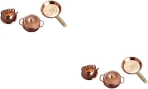 Sosoport 3sets 1:12 Miniature Pot Pan Kettle Dollhouse Kitchen Set Mini Cooking Accessories Littledollhouse Decor 3pcs*3