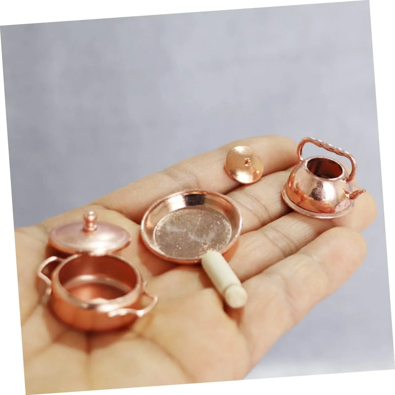 Sosoport 3sets 1:12 Miniature Pot Pan Kettle Dollhouse Kitchen Set Mini Cooking Accessories Littledollhouse Decor 3pcs*3
