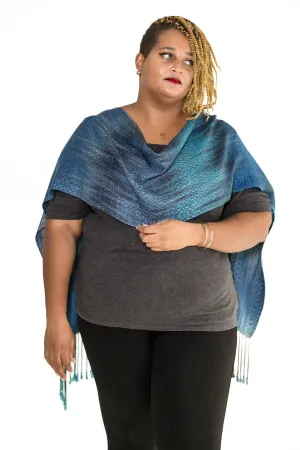 Splendid Fairy Wren Classic Tencel Scarf- Deep Navy