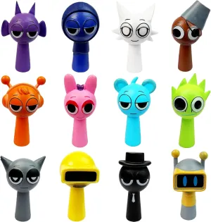 Sprunki Action Figures Mystery Box, Sprunki Mystery Box,Office Room Figurine Decor for Adults (Colorful-12Pcs)