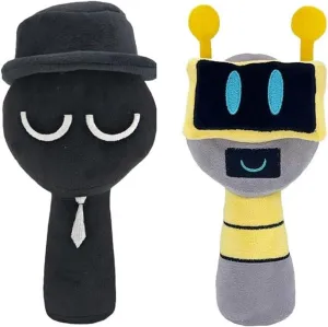 Sprunki Plush,Sprunki Game Plush Throw Pillows for Home, Bedding Room Decor,Stuffed Figure Doll (Black Robot)