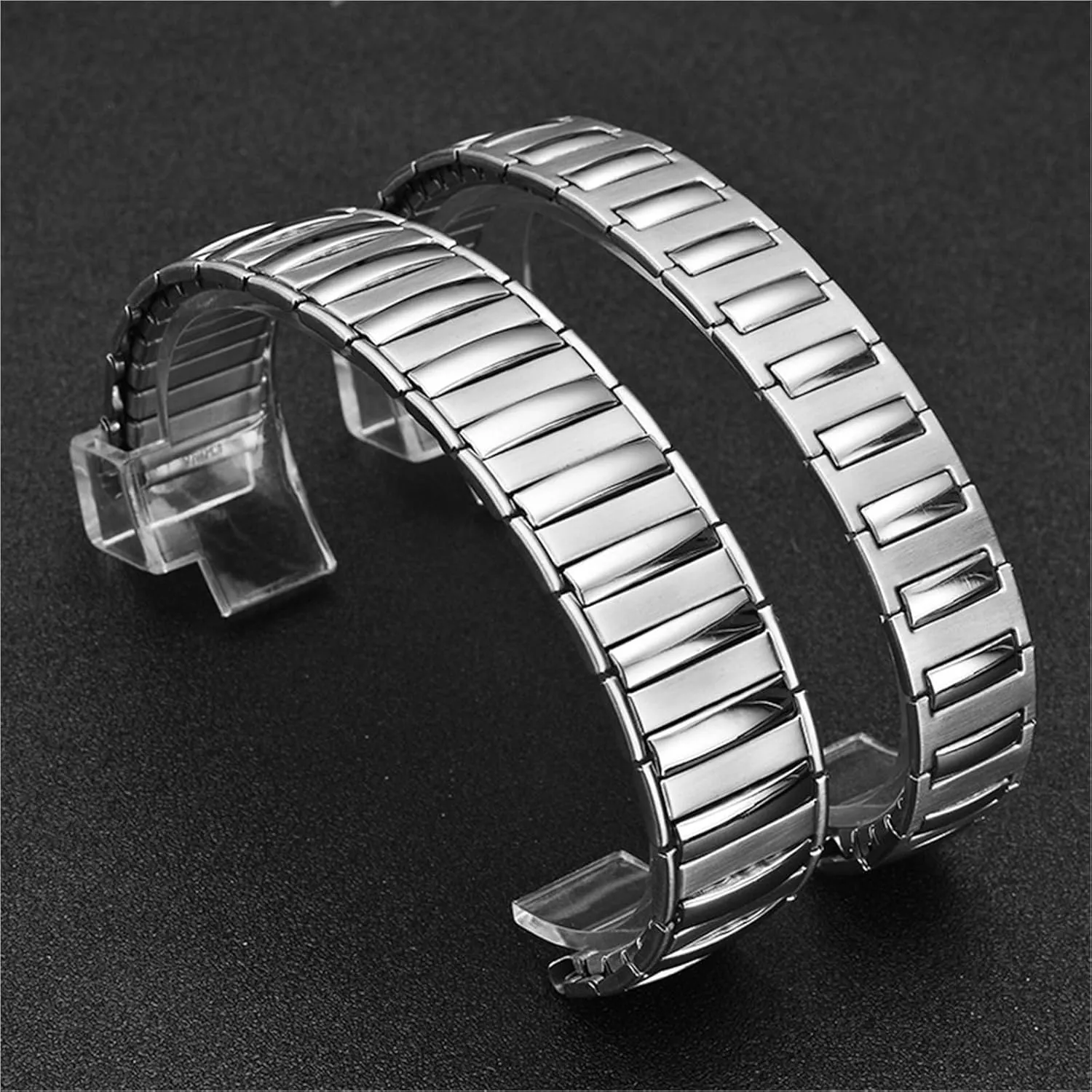 Stainless Steel Elastic Watchband 12mm 14mm 18mm Metal Expansion Stretch Elastic Bracelet Unisex Wristband Suitable for Smart Watch