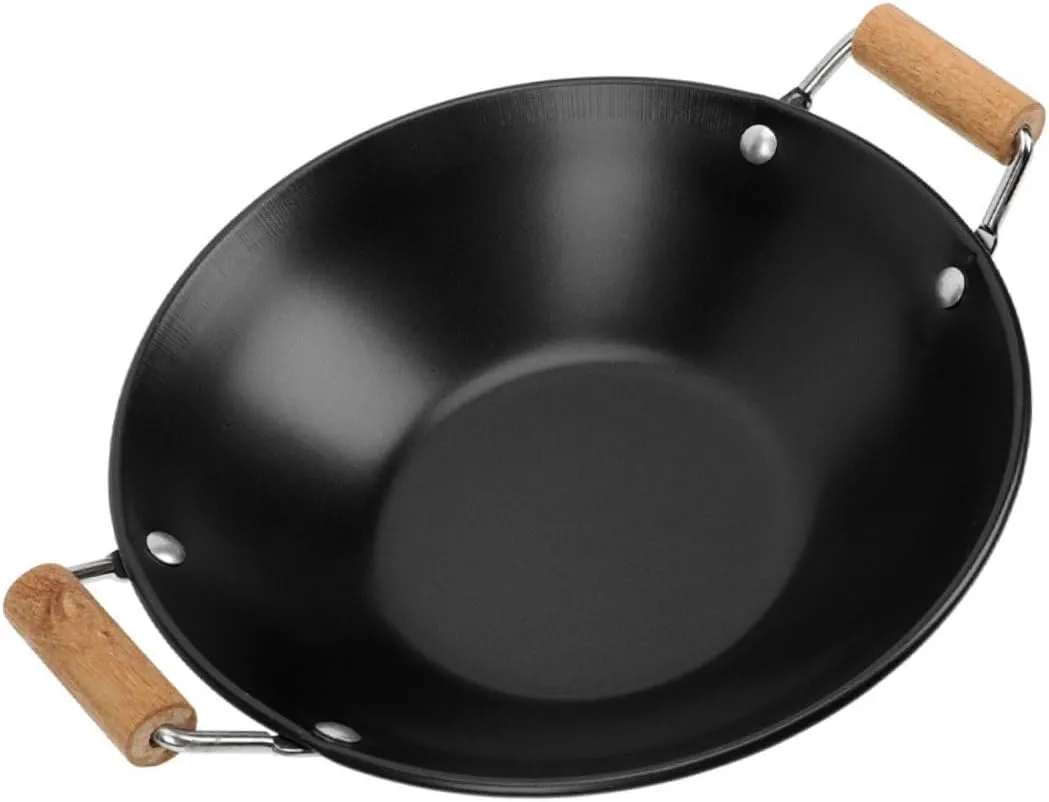 Stainless Steel Ramen Pot with Ergonomic Wooden Handle Lightweight Cooking Pot for Takeout and Outdoor Dining for Single Servings