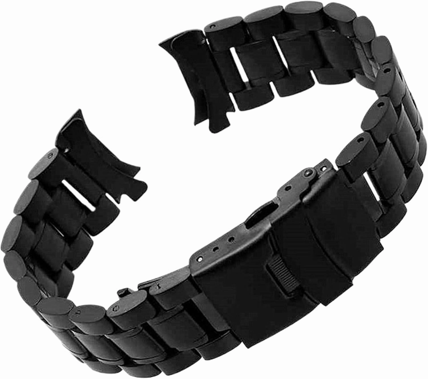Stainless Steel Band Curved End Replacement Band 18mm 20mm 22mm 24mm Double Lock Wristband Strap