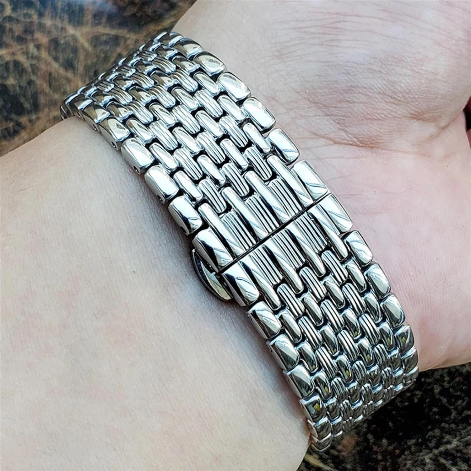 Stainless Steel Bracelet Watchband Silver 16mm 18mm 20mm 22mm Women Men Watch Band Strap Accessories