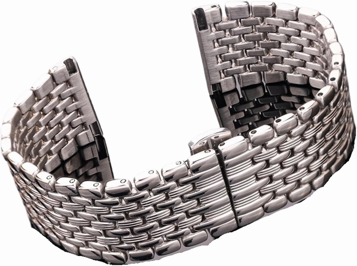 Stainless Steel Bracelet Watchband Silver 16mm 18mm 20mm 22mm Women Men Watch Band Strap Accessories