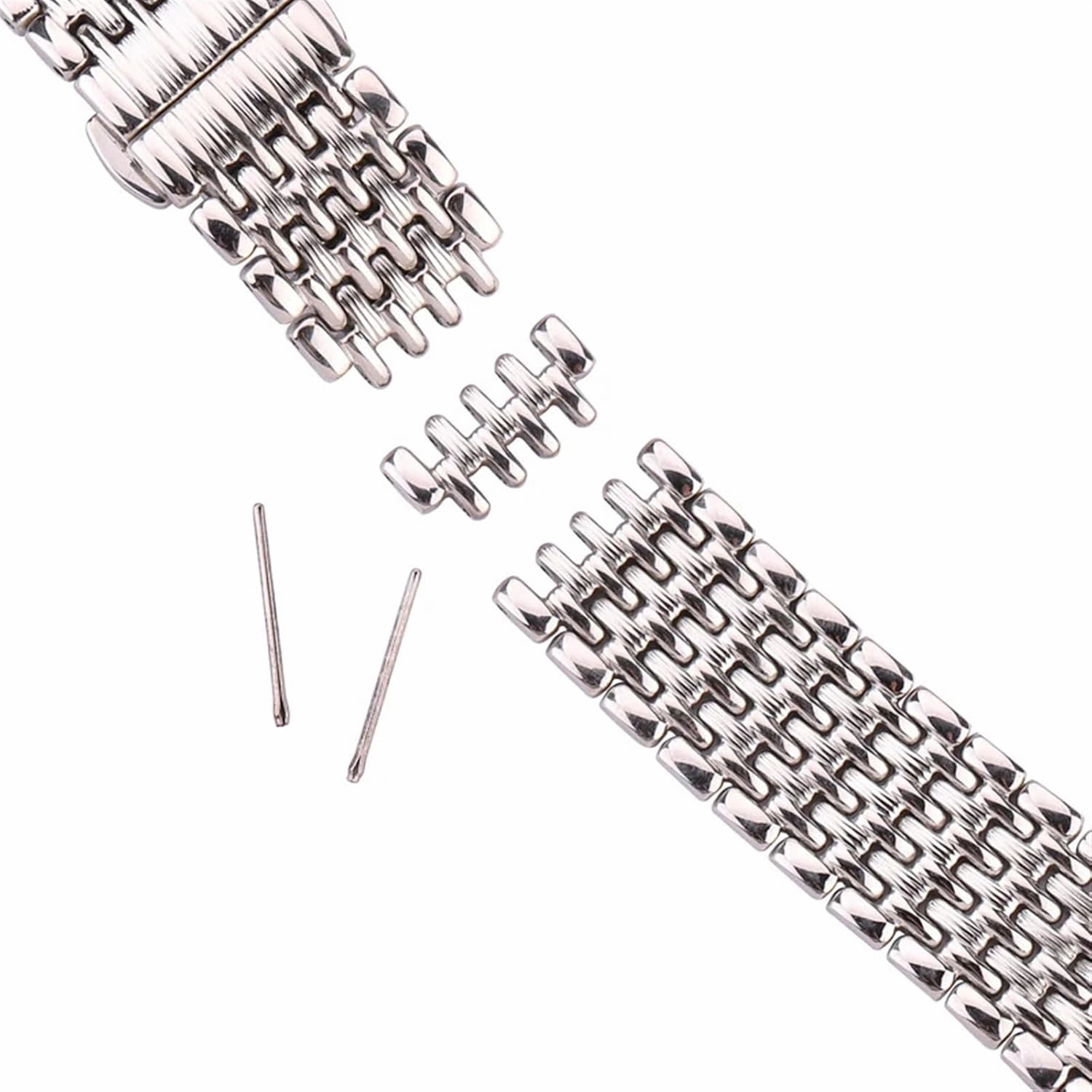 Stainless Steel Bracelet Watchband Silver 16mm 18mm 20mm 22mm Women Men Watch Band Strap Accessories