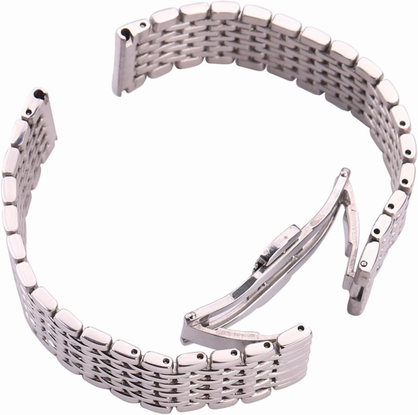 Stainless Steel Bracelet Watchband Silver 16mm 18mm 20mm 22mm Women Men Watch Band Strap Accessories