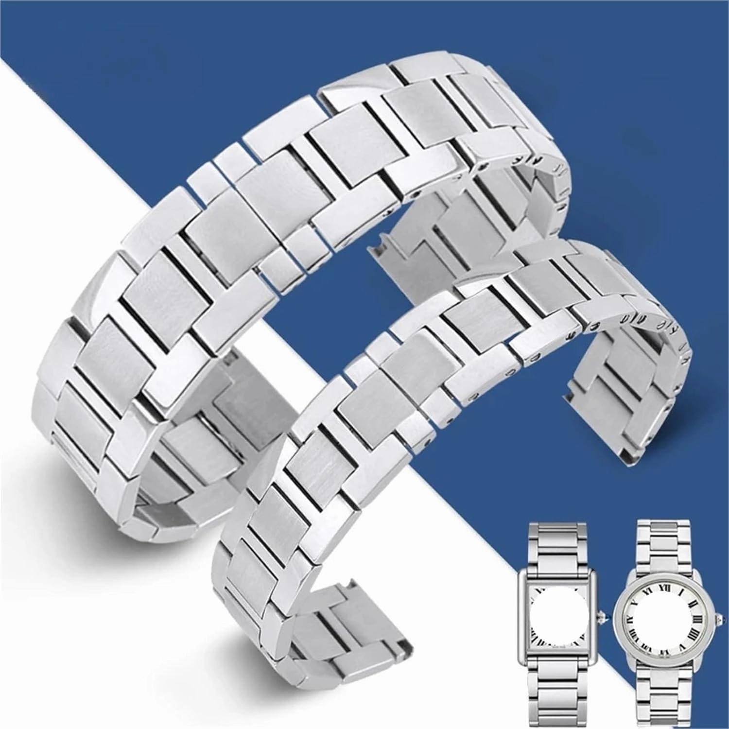 Stainless Steel Strap Metal Replacement Watchbands 16mm 20mm 22mm 23mm Men Woman Universal Strap