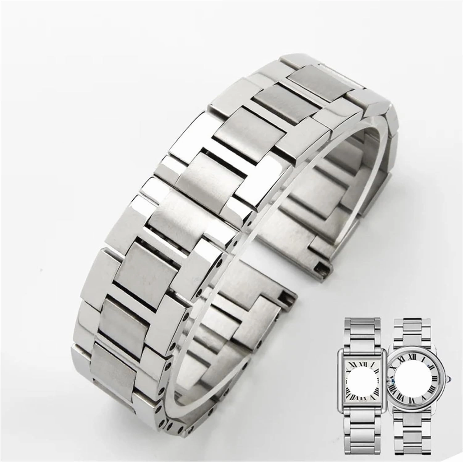 Stainless Steel Strap Metal Replacement Watchbands 16mm 20mm 22mm 23mm Men Woman Universal Strap