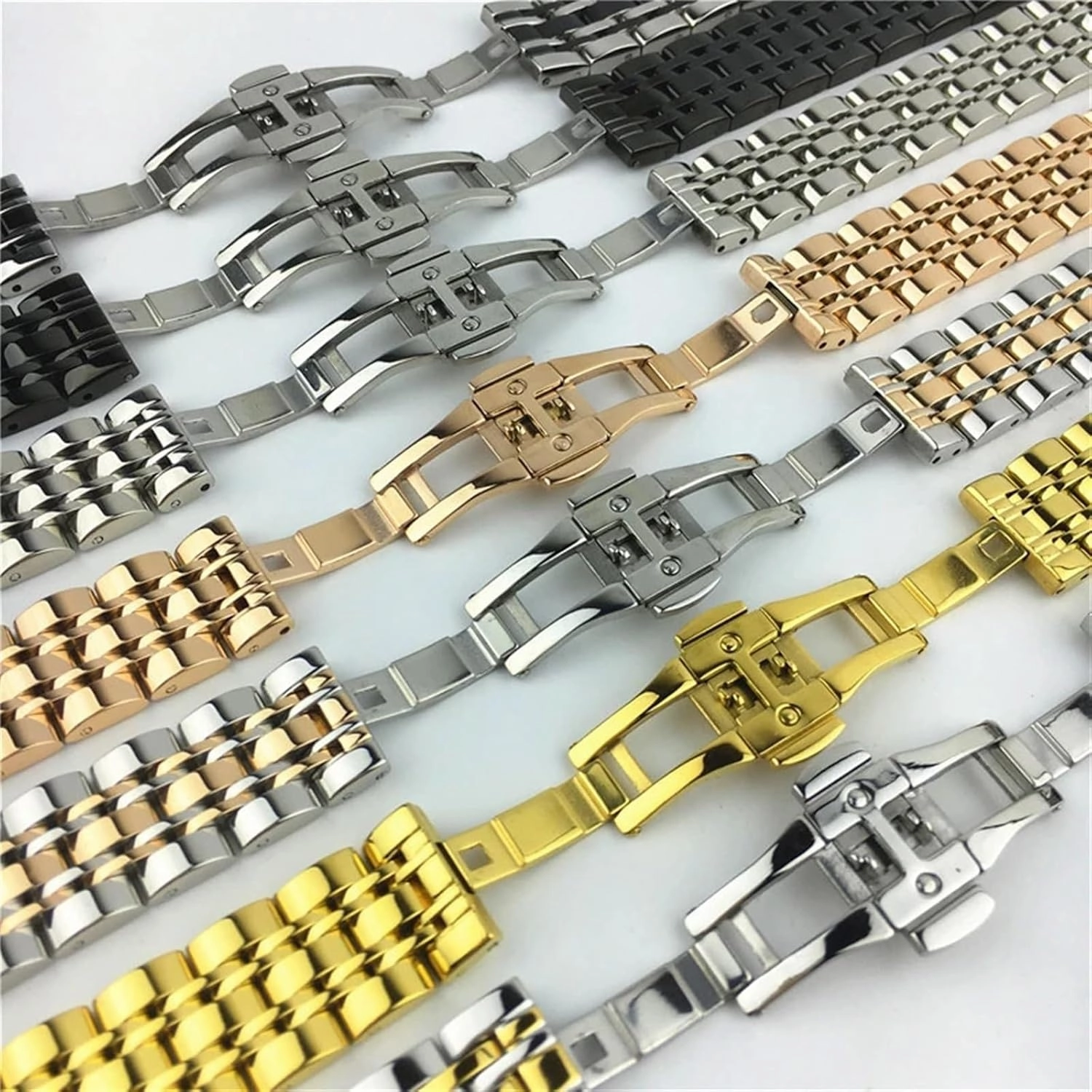 Stainless Steel Watch Strap 12mm 14mm 16mm 18mm 20mm 22mm 24mm 26mm Universal Solid Stainless Steel Smart Watch Strap Metal Bracelet