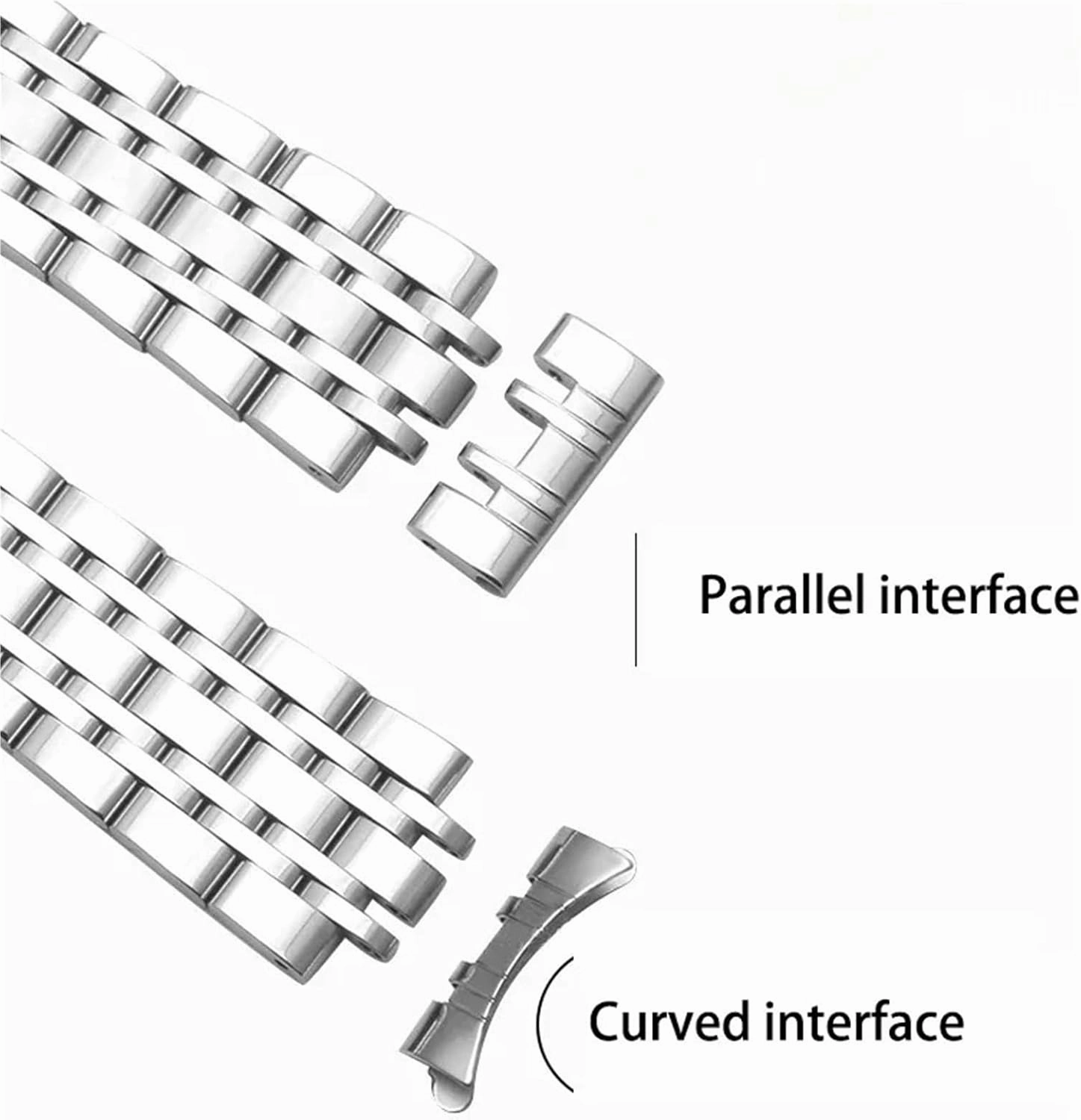Stainless Steel Watch Strap 18mm 20mm 22mm Butterfly Buckle Metal Universal Watchband Accessories