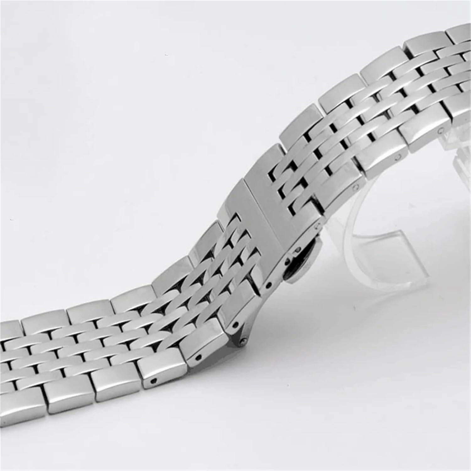 Stainless Steel Watch Strap 18mm 20mm 22mm Butterfly Buckle Metal Universal Watchband Accessories