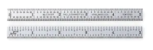 Starrett Full Flexible Steel Rule with Satin Chrome Finish, Quick Reading and Inch Graduation - 6" Length, 3R Graduation Type, 1/64" Thickness - C303R-6