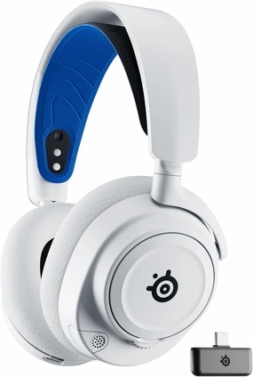 SteelSeries Arctis Nova 7P Wireless Multi-Platform Gaming Headset — Neodymium Magnetic Drivers — 2.4GHz   Bluetooth — 38Hr USB-C Battery — Gen2 AI Mic — PlayStation, PC, Switch, VR, Mobile - White
