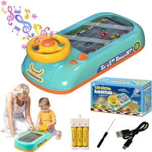 Steerjoy Driving Simulator, Car/Space Steer Joy Driving, Steer Joy Driving Simulator, Steer Joy Driving Simulator for Kids with Music and Lights (Car, 11 Difficult Levels)