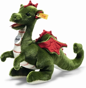 Steiff Rocky Dragon, Premium Dragon Stuffed Animal, Fantasy Animal Plush Toys, Plushy Toy for Girls Boys and Kids (Green & Red, 13")