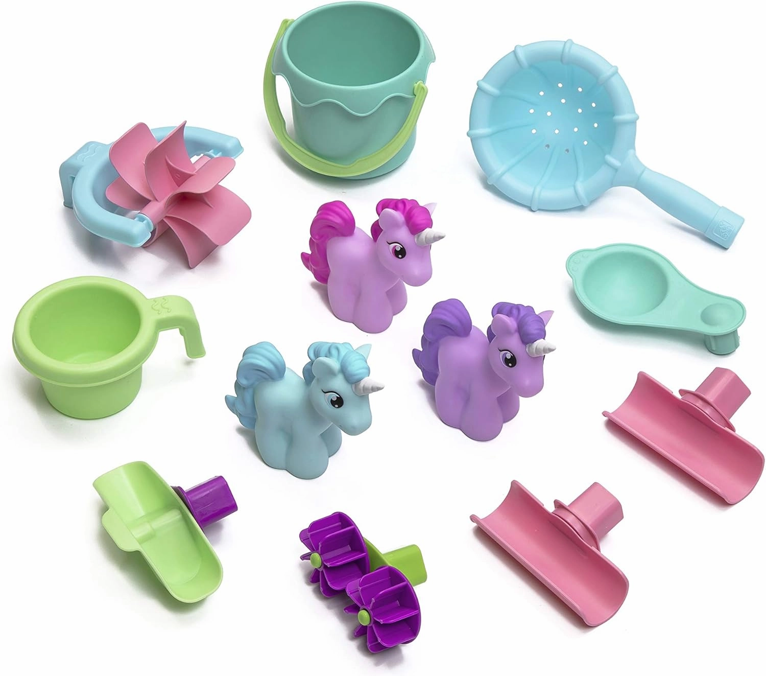 Step2 Rain Showers and Unicorns Water Table, Kids Water and Sand Activity Sensory Playset, Summer Outdoor Toys, 13 Piece Water Toy Accessories, for Toddlers 1.5  Years Old, Blue & Purple