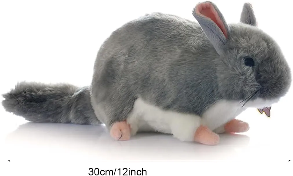 Stuffed Animal Chinchillas Cute Soft Plush Chinchilla Toys Stuffed Animal Toy Realistic Rat (Gray)