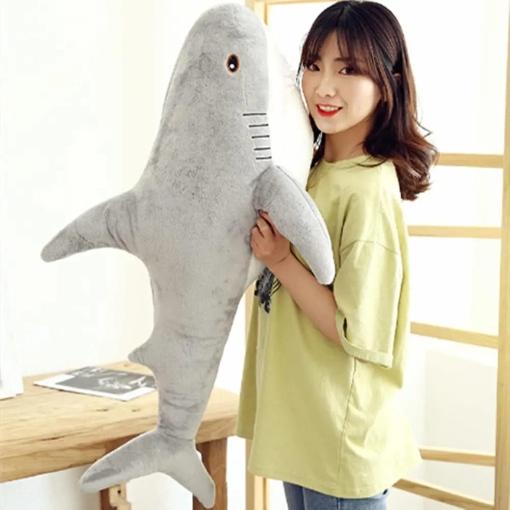 Stuffed Animal Shark Plush,Giant Shark Plush Pillow Soft Toy,Plush Large Shark Toys for Home Decoration Kids Gift (Grey, 39.3 inches)