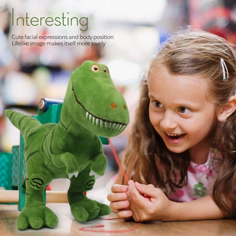 Stuffed Dinosaur Animal Plush Toys 11 Inches Green T-Rex Tyrannosaurus Animal Stuffed Plushies Super Soft Cute Cuddly Pillow Cushion Rex Stuff Dolls Gifts for Children Kids Boys Girls, 11Inches
