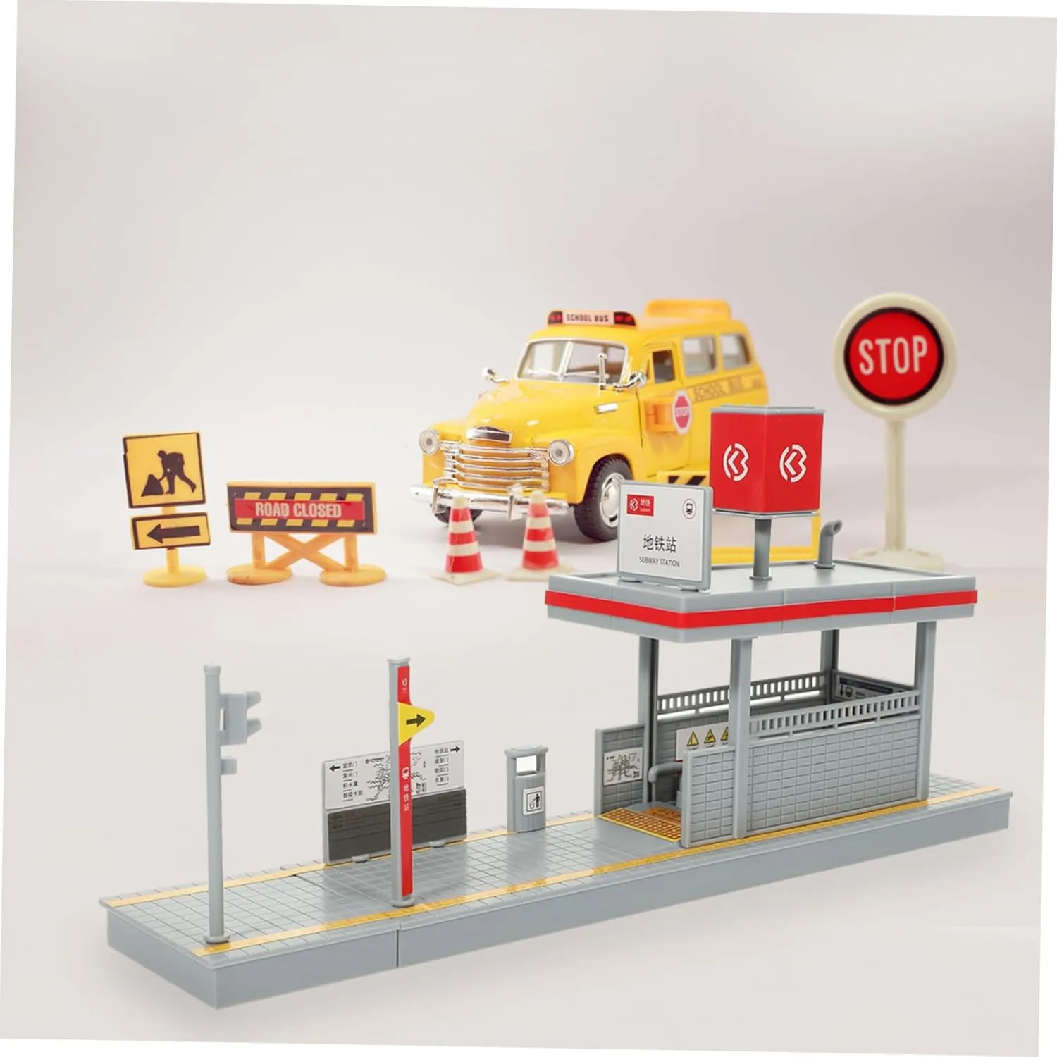 Subway Station Model Platform Decorative Accessory Toy for Games Decorative Station DIY