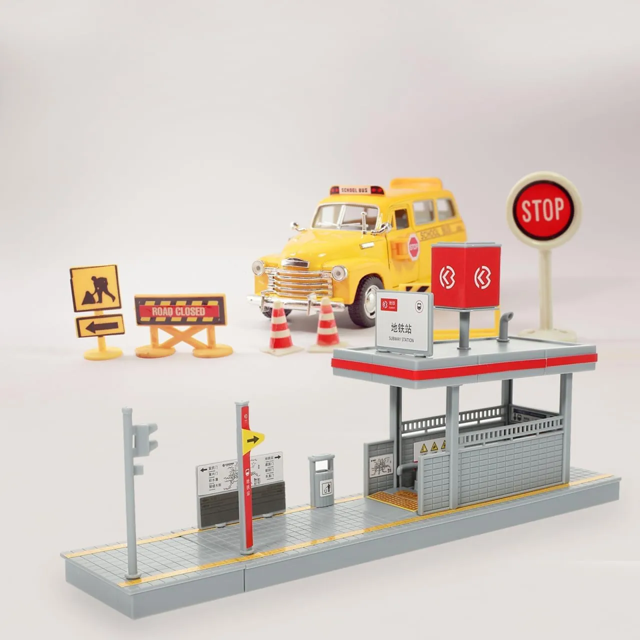 Subway Station Model Platform Decorative Accessory Toy for Games Decorative Station DIY