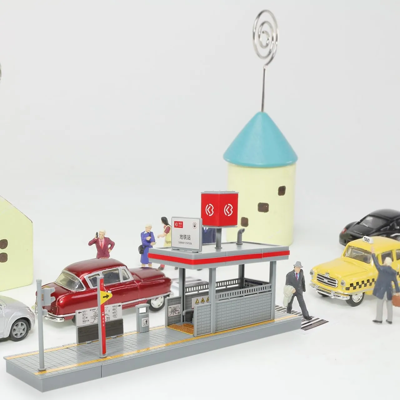 Subway Station Model Platform Decorative Accessory Toy for Games Decorative Station DIY