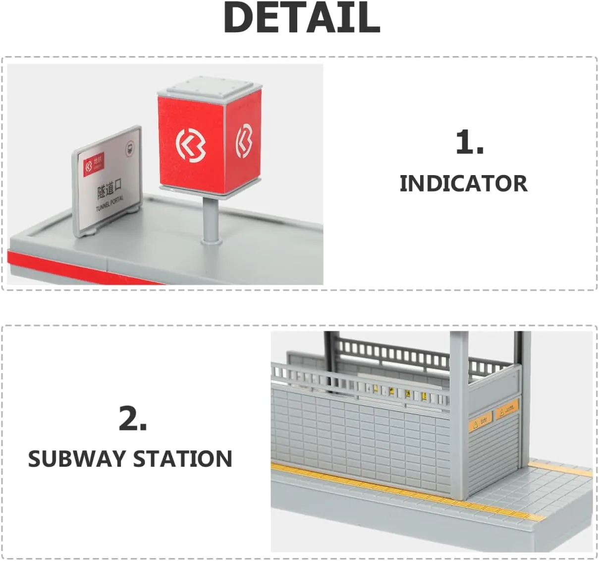Subway Station Model Platform Decorative Accessory Toy for Games Decorative Station DIY