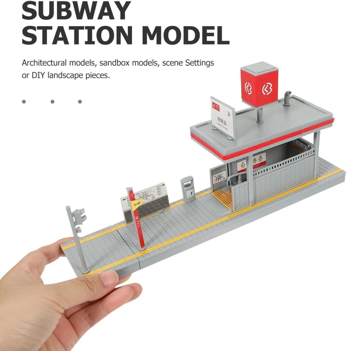 Subway Station Model Platform Decorative Accessory Toy for Games Decorative Station DIY