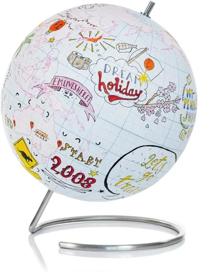 SUCK UK Globe Journal, Large, Multicolor