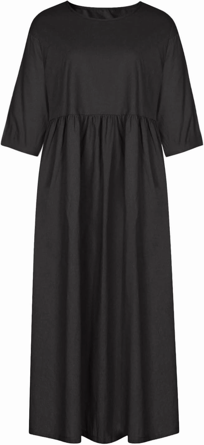 Summer Dresses for Women 2025 Trendy Casual Long Sundresses with Pockets Sundress Loose A Line Dress Beach Vacation