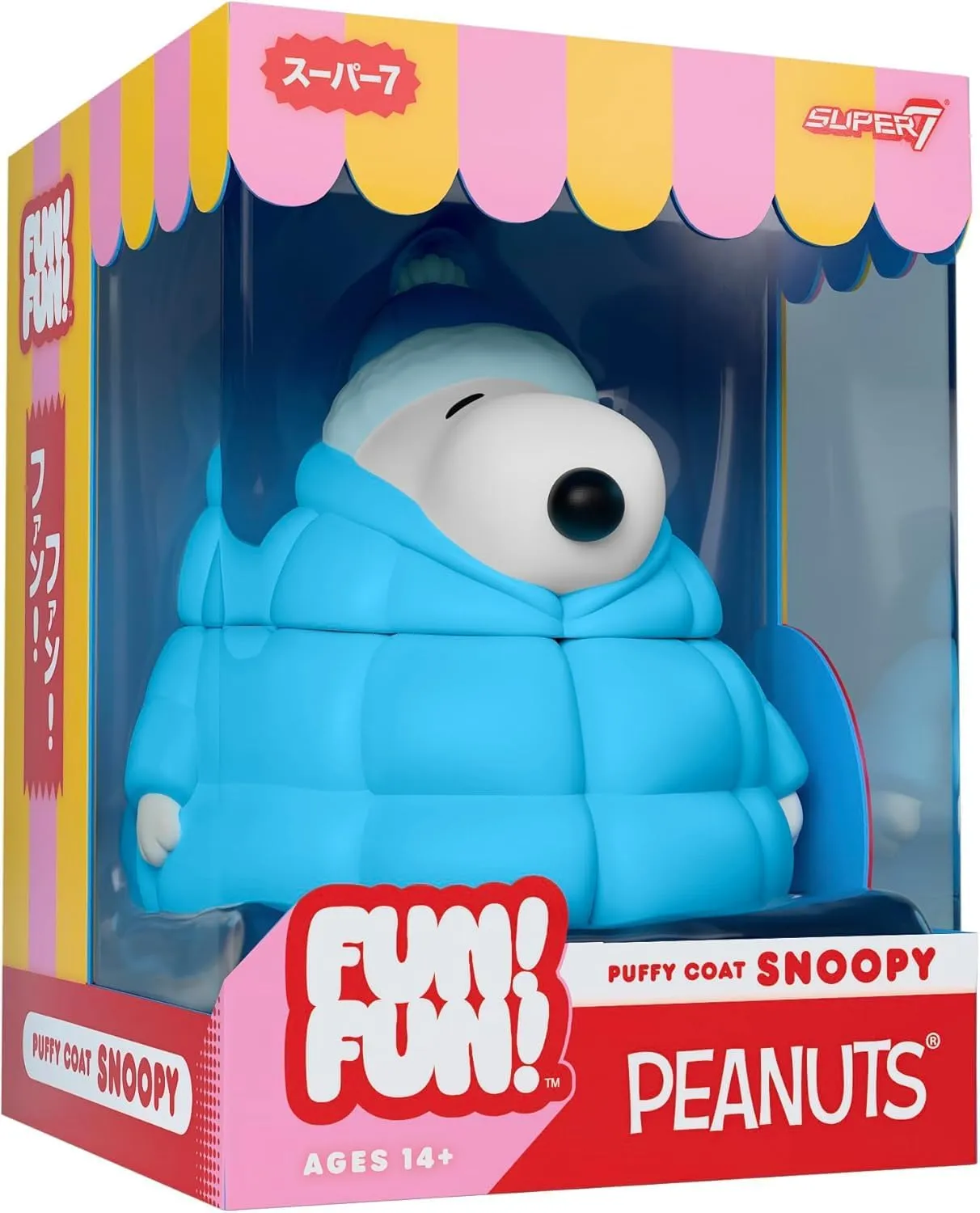 Super7 Fun! Fun! Peanuts Snoopy (Puffy Coat) Vinyl Figure - 5" Peanuts Action Figure - Classic Cartoon Fans Collectibles & Retro Toys - Cartoon Model for Collectors & Display Figurine - Comic Strips