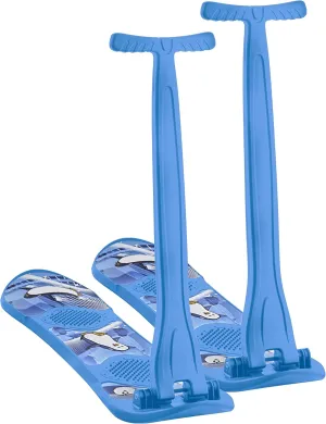 Superio 2 Pack Kids Snow Scooter, Ski Scooter, Snowboard, Snow Sled, Sledge Folding Sliding Ski Snowboard with Grip Handle