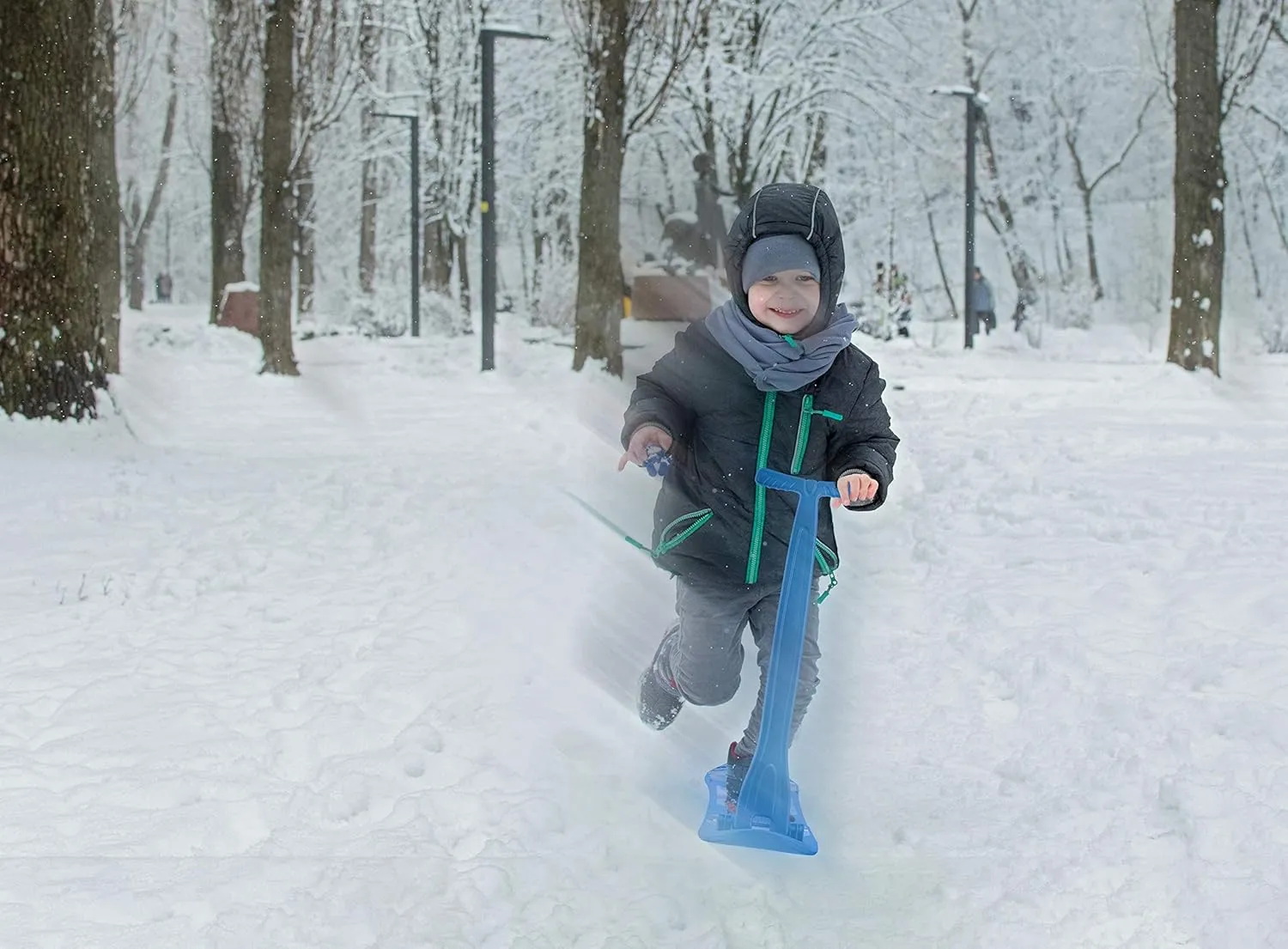 Superio 2 Pack Kids Snow Scooter, Ski Scooter, Snowboard, Snow Sled, Sledge Folding Sliding Ski Snowboard with Grip Handle
