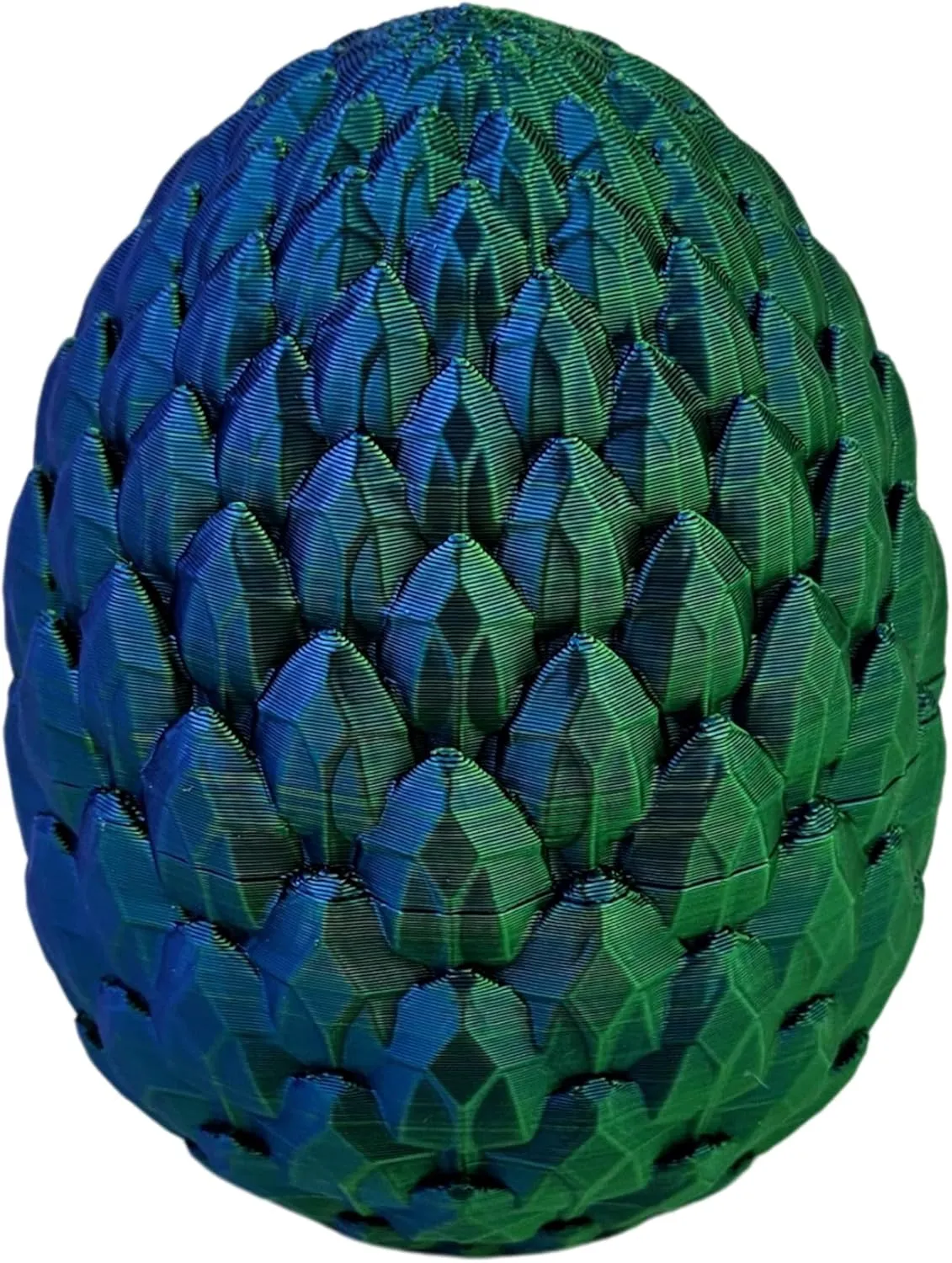Surprise Dragon Egg Articulating Gemstone Dragon Fidget Figurine - 3D Printed Dragons Flexible ADHD, Autism, Relief Anxiety - Articulated Joints (Blue Green Silk)