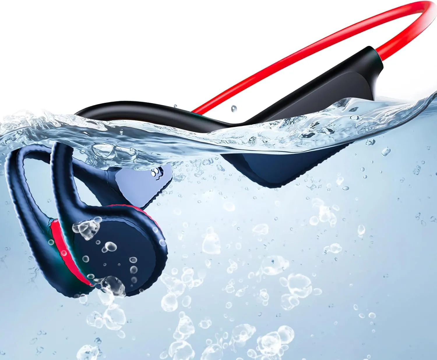 Swimming Waterproof Bone Conduction Headphones Bluetooth 5.3 lPX8 Underwater Waterproof Headphones for Swimming with 32GB MP3 Player Built in Earbuds for Sport Running Cycling Gym (Pudark)