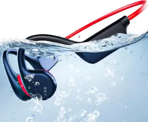 Swimming Waterproof Bone Conduction Headphones Bluetooth 5.3 lPX8 Underwater Waterproof Headphones for Swimming with 32GB MP3 Player Built in Earbuds for Sport Running Cycling Gym (Pudark)