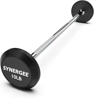 Synergee Fixed Barbell Pre Weighted Straight Steel Bar with Rubber Weights - Fixed Weight