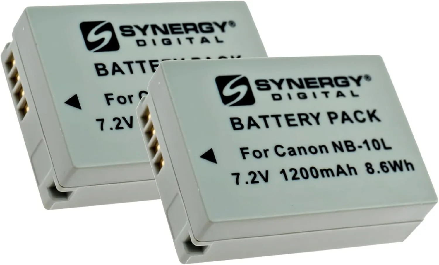 Synergy Digital Digital Camera Batteries, Compatible with Vivitar VIV-CB-10L Digital Camera Batteries (li-ion, 7.2V, 1200 mAh), Set of 2