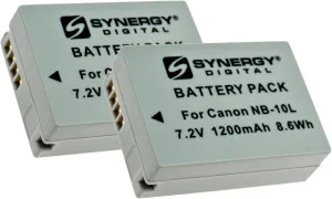 Synergy Digital Digital Camera Batteries, Compatible with Vivitar VIV-CB-10L Digital Camera Batteries (li-ion, 7.2V, 1200 mAh), Set of 2