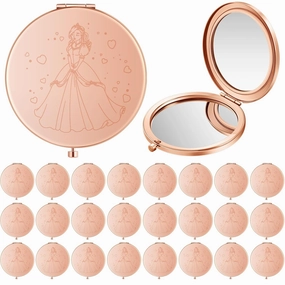 Taiyin 50 Pcs Quinceanera Party Favors for Guests Baptism Compact Mirror Favor Quinceanera Round Hand Makeup Mirror Gifts for 15 Year Old Girl Sweet 15 Birthday Gift for Guest, Rose Gold