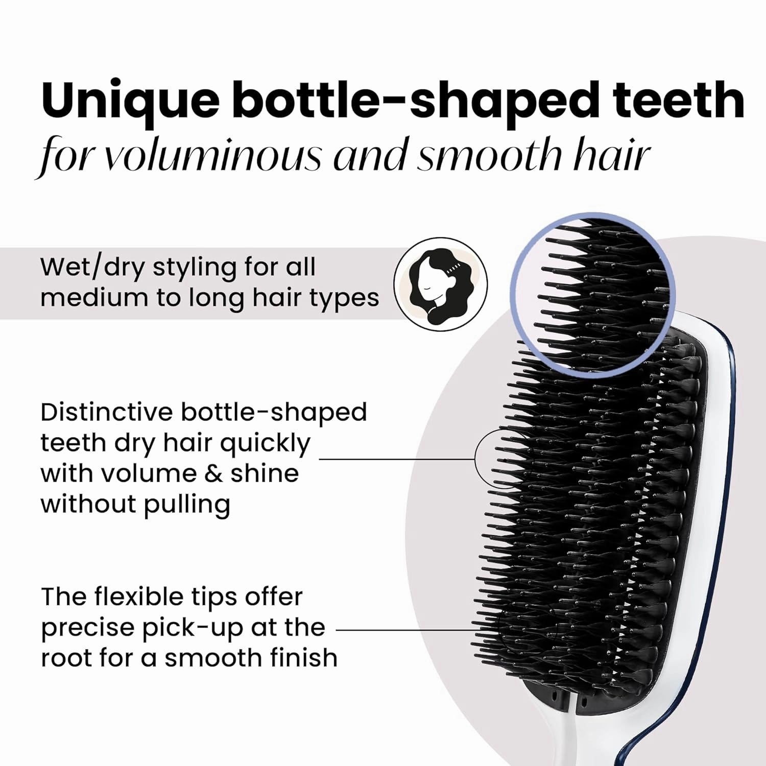 Tangle Teezer | The Blow Styling Smoothing Tool for Medium & Long Hair | Gentle and Fast Drying | Full Size