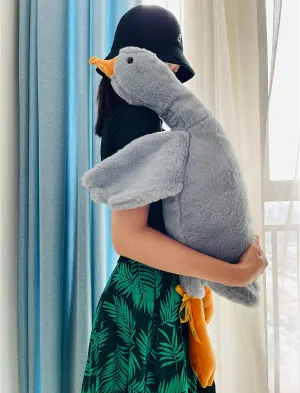 Tanha Goose Plush, Goose Stuffed Animal, Grey Stuffed Goose, Soft and Cute Duck Plush Gift for Kids and Adults（35 inch, 90cm）