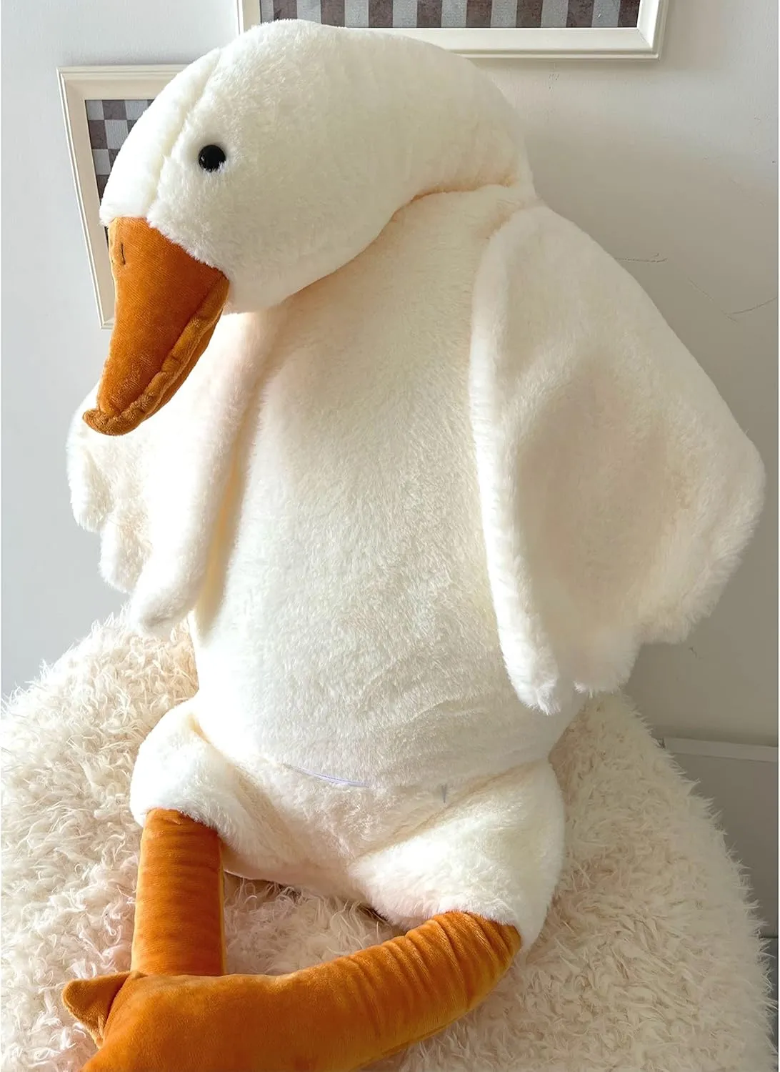 Tanha Goose Plush, Soft Goose Stuffed Animal, Cute Large Stuffed Goose, White Duck Plush Gift for Girlfriend, Kids or Best Friend（51inch, 130cm）